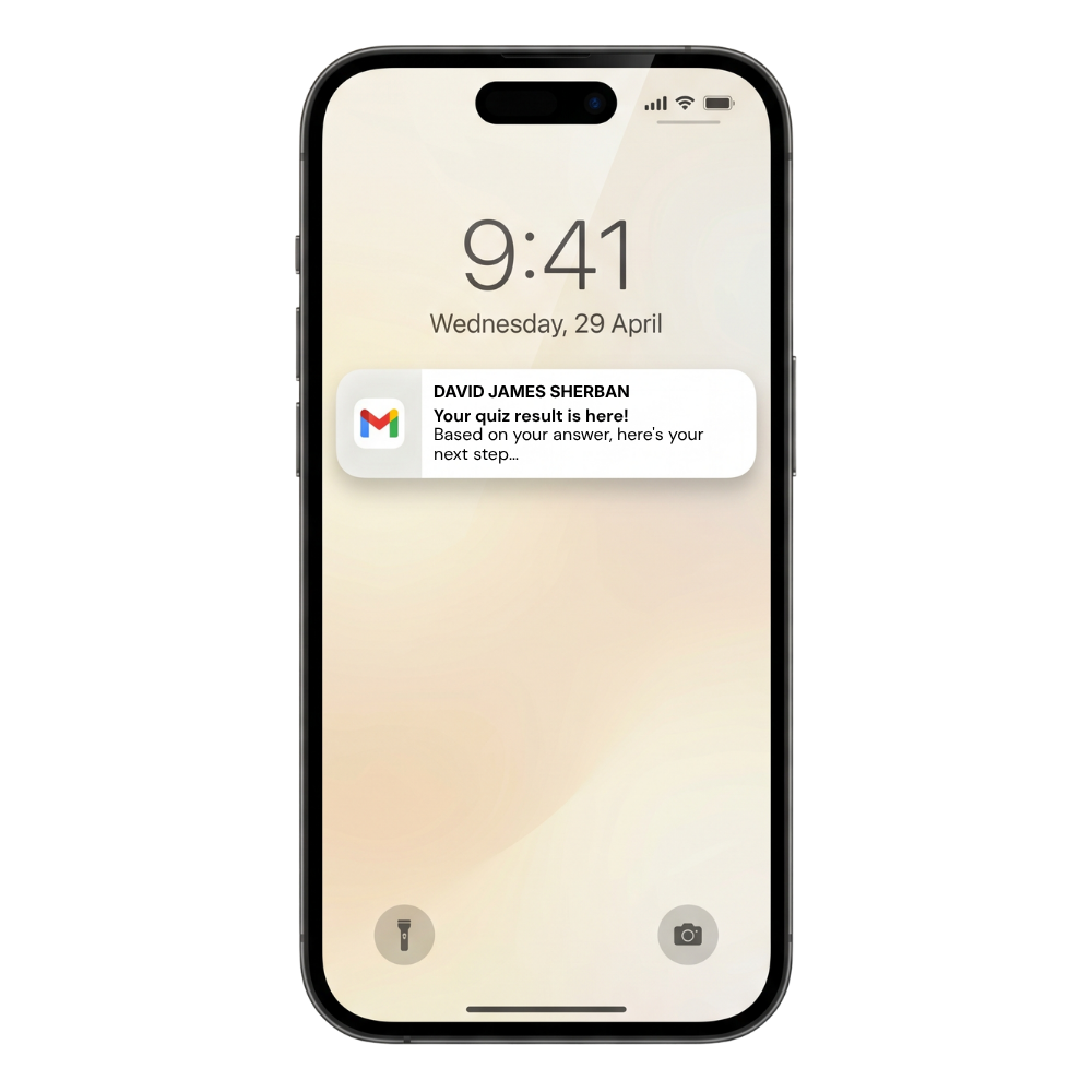 Phone showing the free download arriving in your inbox — click to claim it